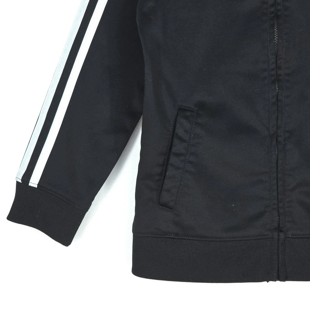 Adidas Tricot‎ Jacket Boys 6 Long Sleeve Big Logo 3 Stripe Center Activewear